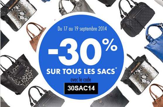 remise sur tous les sacs sur Gémo