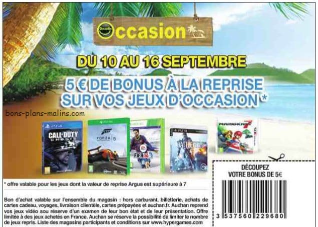 Auchan reprend 5 euros vos anciens jeux vidéo pendant 6 jours !