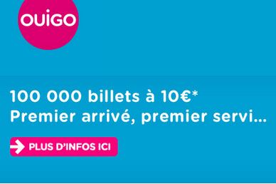 10 euros le billet TGV OUIGO 