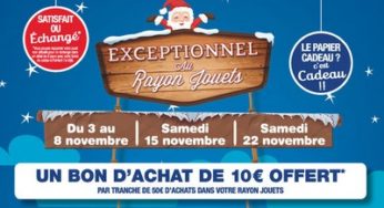 10 euros offerts par tranche de 50 euros d’achat de jouet en Magasin U (et catalogue jouets de Noel)
