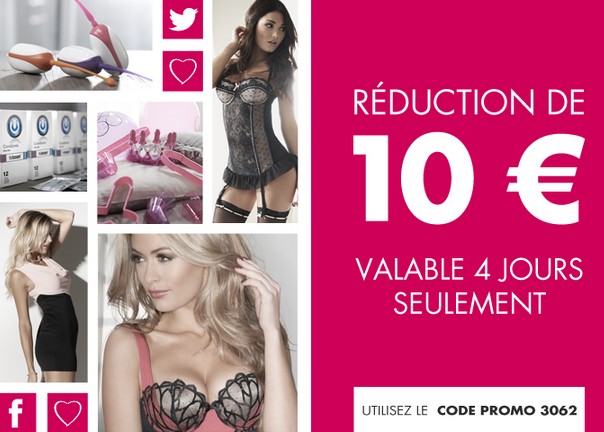 10 euros offerts pour 40 euros Adam et Eve