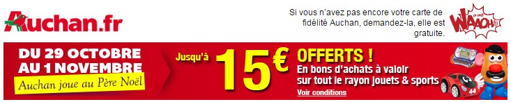 5 euros offerts tous les 50 euros d’achat