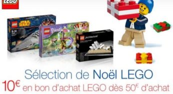 50 euros d’achat LEGO = 10 euros en bon d’achat Amazon