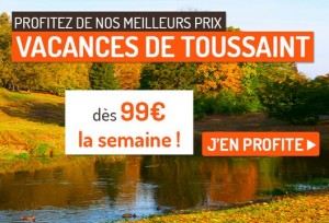 99 euros le séjour 7 nuits en France pendant les Vacances de la Toussaint