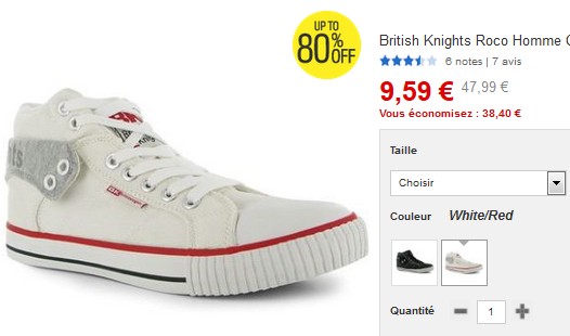 Baskets British Knights moins de 10 euros