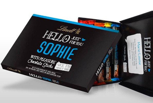 Boîte de chocolats Lindt Hello personnalisées 