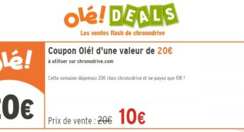 Bon d’achat ChronoDrive 20 euros d’achats pour 10 euros (quantité limitée) !