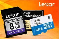 30% supplémentaires sur les cartes mémoire Lexar (cumulable promo / GrosBill)