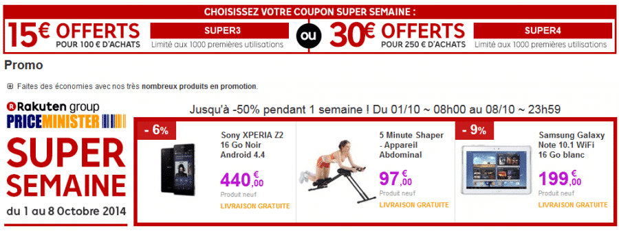 SUPER SEMAINE chez Priceminister 