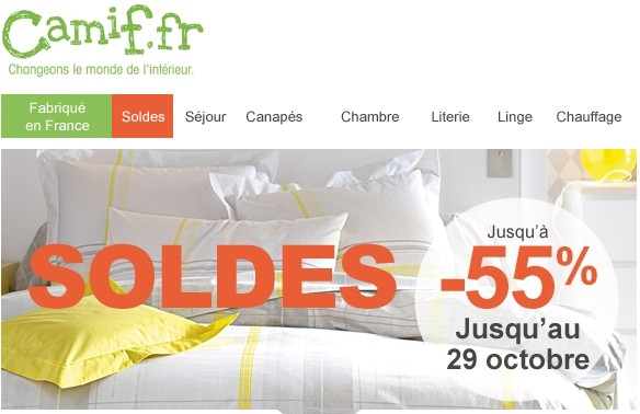 Soldes flottants Camif 