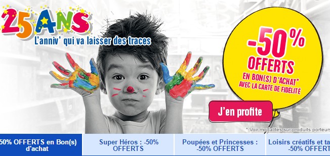 Vos jouets 50% remboursés en bon d’achat  par Toys’R US 