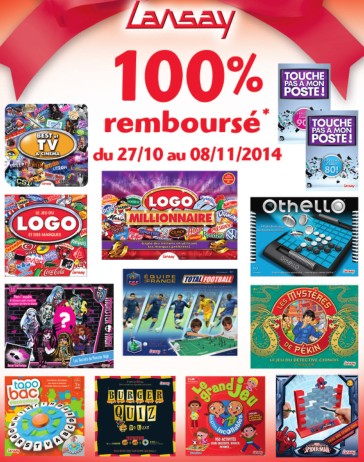 Votre deuxième jeu Lansay 100% remboursé pour Noel 