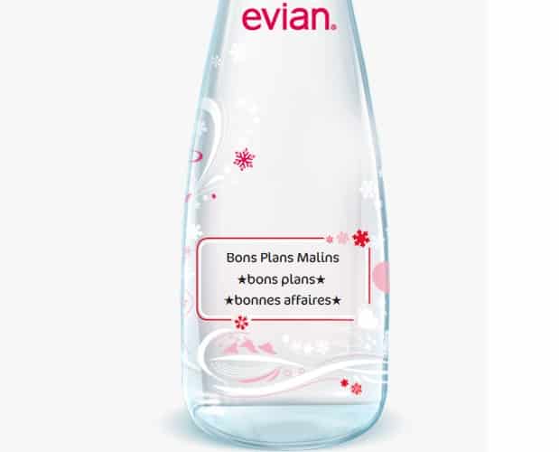 bon plan bouteilles personnalisables gravees Evian