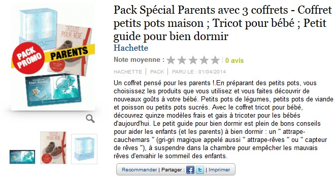 Moins de 13 euros le pack 3 coffrets Spécial Parents (petits pots maison, Tricot pour bébé, Petit guide pour bien dormir) – au lieu de plus de 40€