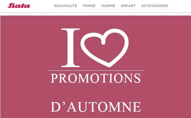 promotions d’Automne Bata