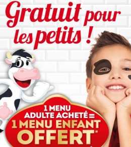 Restaurant La Boucherie : 1 repas adulte acheté = 1 repas enfant gratuit pendant les vacances !