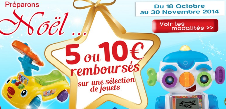 10 euros rembourses sur jouets VTech