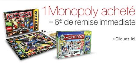 6 euros de remise immédiate sur Monopoly Empire ou My Monopoly 