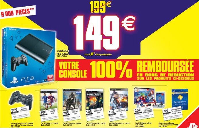 Black Friday Auchan Ps3 remboursee