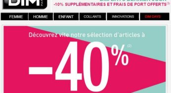 Dernier jour des Dim Days = 10% supplémentaire + livraison gratuite