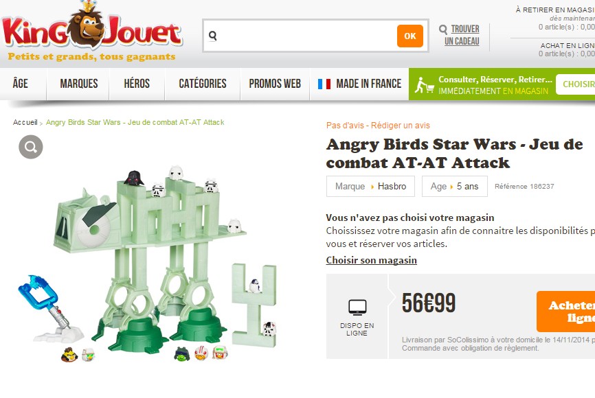 Jeu de combat AT-AT Attack Angry Birds Star Wars Hasbro