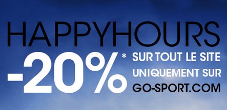 Nocturne GoSport : remise de 20% de 18h à 1h (samedi et dimanche)