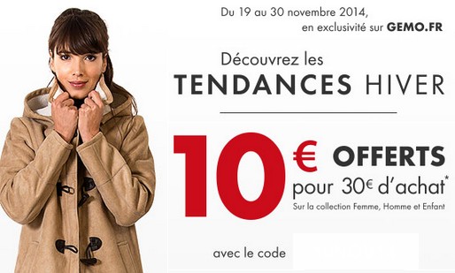 code promo GEMO 10 euros