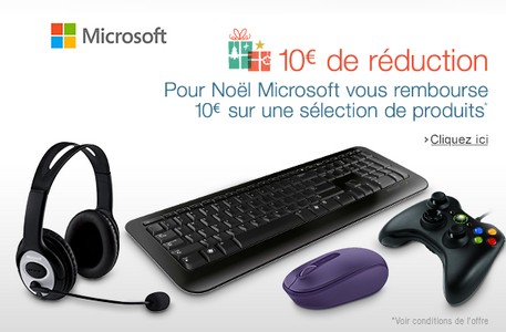 offre de remboursement Microsoft 10 euros accesoires PC