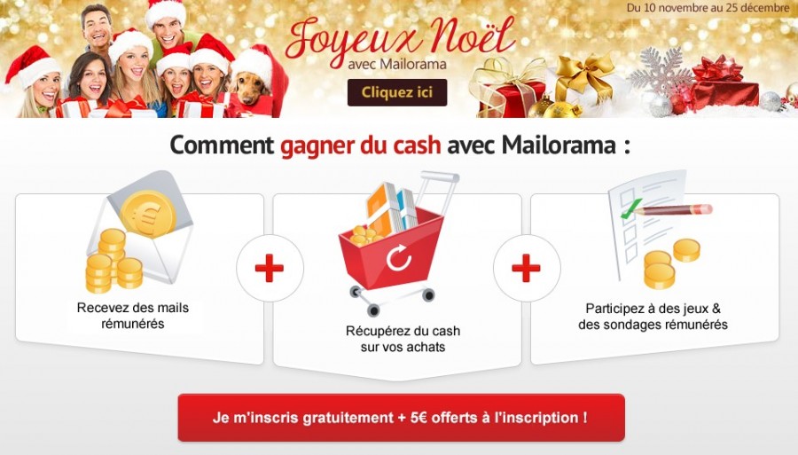 plus de Cash Back avec Mailorama 