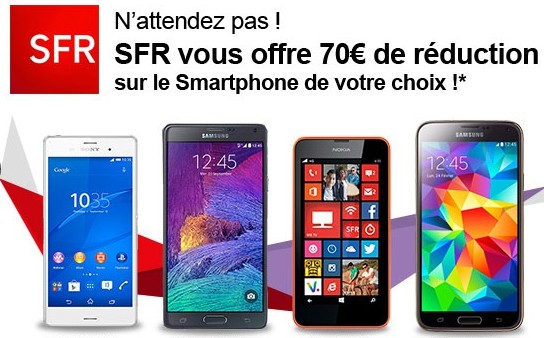 remise sur l‘achat d’un smartphone avec forfait SFR