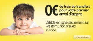 transfert argent gratuit Western Union