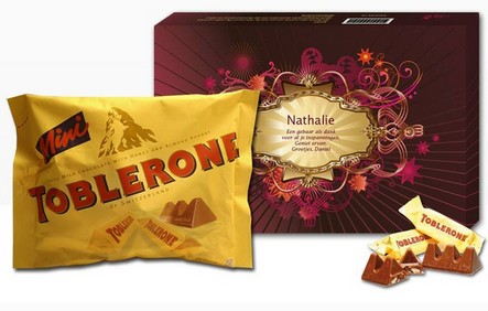 une boite personnalisable de chocolat Toblerone pas cher