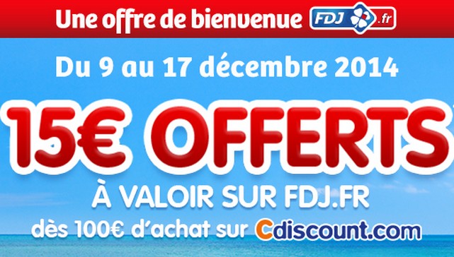15 euros offerts sur FDJ 