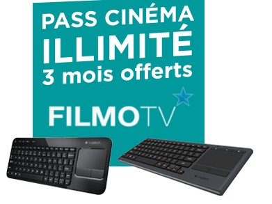 1 clavier Logitech acheté = 3 mois Pass Cinéma illimité FilmoTV offert