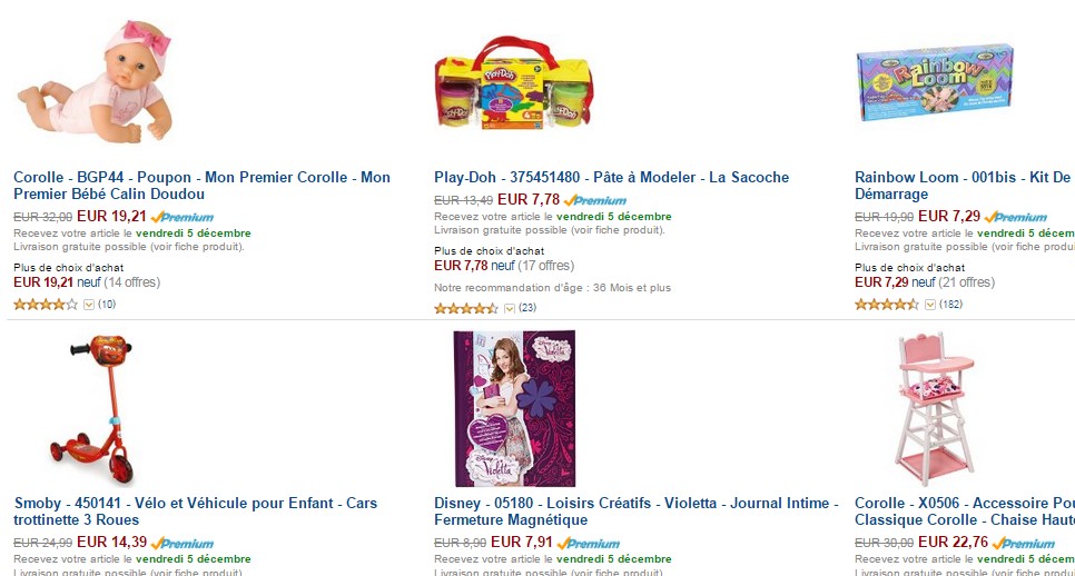 40 pourcent sur 400 jouets sur Amazon 