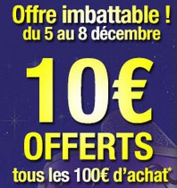 Auchan 10 euros tous les 100 euros