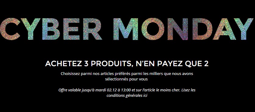 Cyber Monday Nelly : 2 achetés = le troisième gratuit