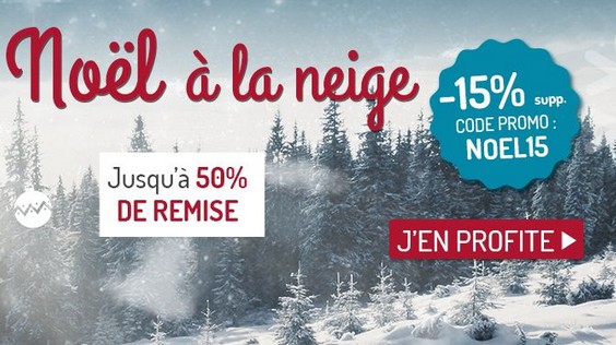 15% supplémentaires pour des Vacances Noël / Nouvel An moins chères ! (Cumulable avec promo) Madame Vacances