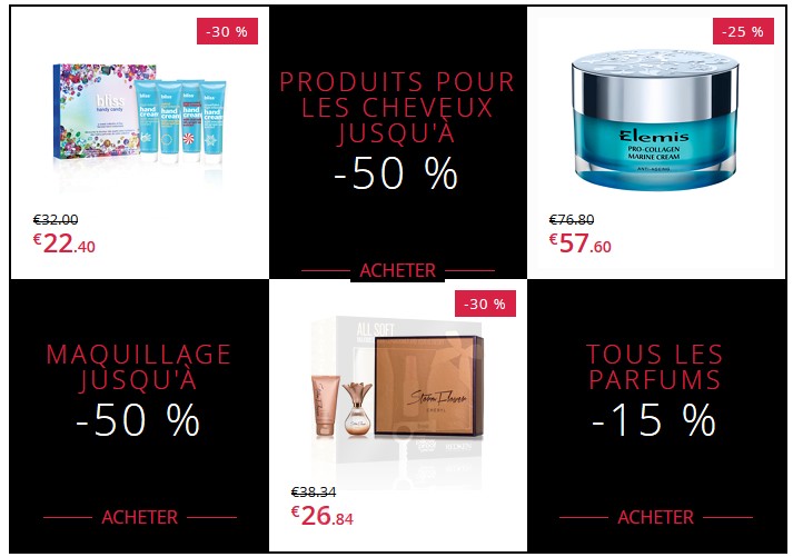 Bon plan pour dépenser l’argent du Père Noel en achat parfums, produits cosmétiques ou maquillage pas chères avec les soldes Feel Unique ! En effet, C’est parti pour les soldes avec des remises jusqu’à 50% sur une sélection de milliers d’articles, dont beaucoup de parfums ! Faites-vous donc plaisir (ou faites plaisir) avec des supers prix. Voir les soldes FeelUnique. Dans les soldes Feelunique vous trouverez donc de bonnes affaires avec comme toujours la livraison gratuite dès 15 euros d’achats seulement.