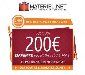 10 euros par tranche de 100 euros sur Materiel