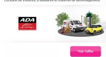 Bon achat ADA location de véhicules 45 euros les 110 euros (ou pack déménagement à moitié prix pour 5 euros)