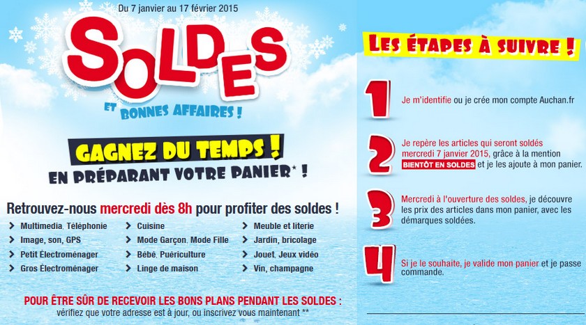 Soldes Hiver : Connaitre les articles en soldes sur Auchan dès à présent