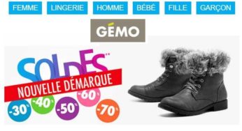 20% supplémentaire sur les soldes Gémo jusqu’à ce soir
