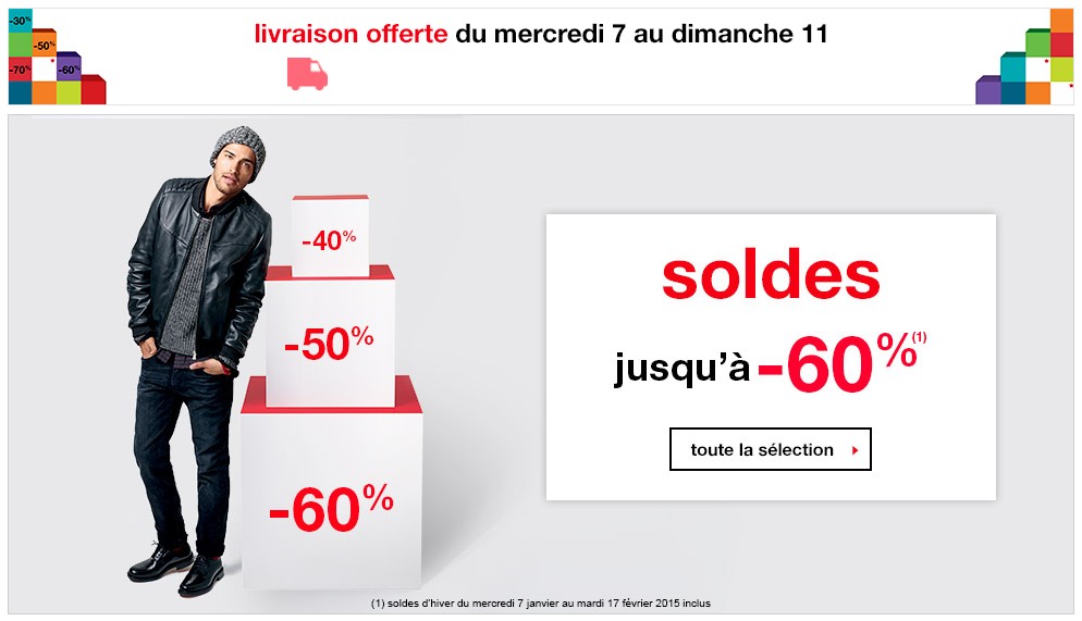 Soldes Celio d’hiver 2015 : jusqu’à -60% et la livraison gratuite jusqu’à dimanche !