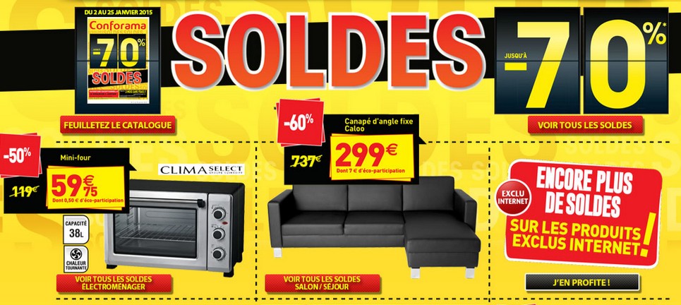 Soldes Conforama hiver 2015 