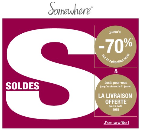 Soldes Somewhere hiver 2015 : Jusqu’à moins 70% + livraison gratuite