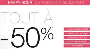 Happy Hour Etam : toute la lingerie et prêt à porter à moins 50%
