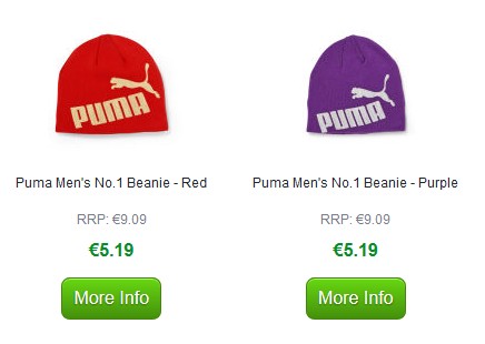 5,19 euros le bonnet Puma homme port inclus (rouge ou violet)