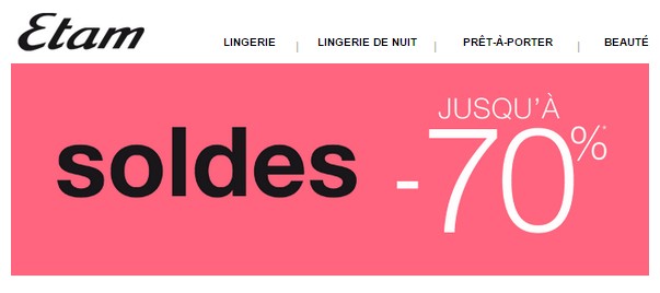 deuxième démarque des soldes Etam 2015 