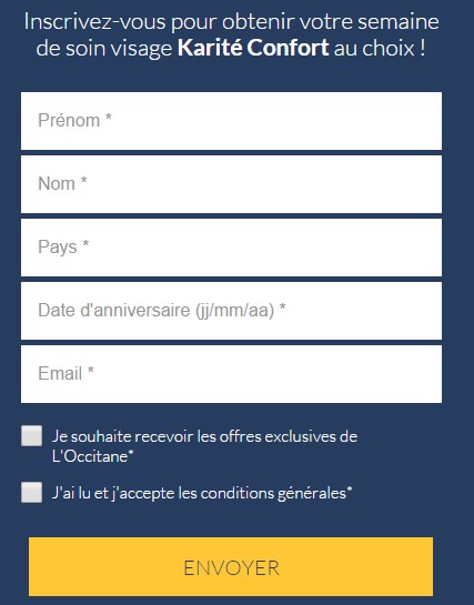 echantillons gratuits L’Occitane